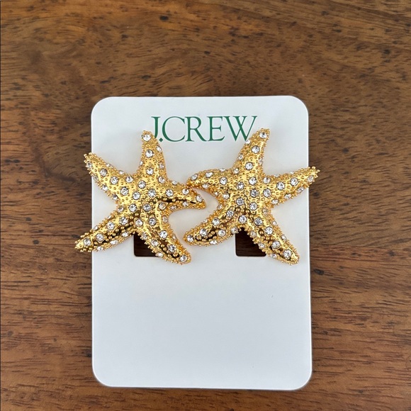 J. Crew Starfish Stud Earrings with Pave Crystals - Picture 2 of 4